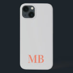 Grey Minimalist Modern Initial Monogram iPhone 13 Case<br><div class="desc">Minimalist Modern Initial Monogram. Create your own personalized iPhone Case with custom initial name.</div>
