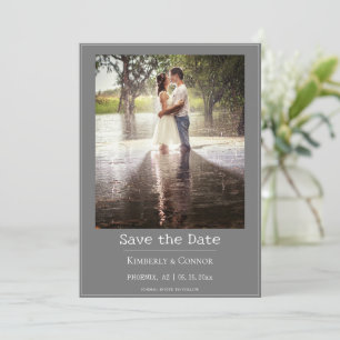 Grey Minimalist Modern Photo Save The Date