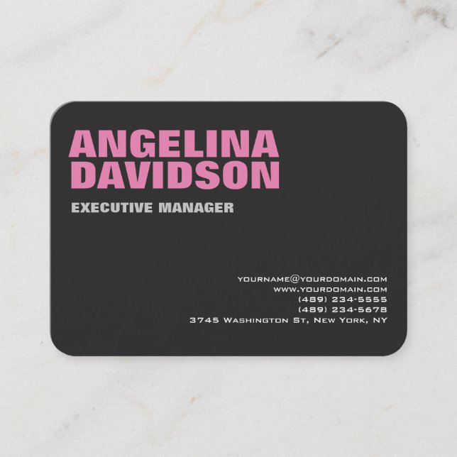 Grey Minimalist Modern Plain Stylish Business Card (Front)