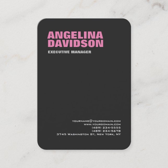 Grey Minimalist Modern Plain Stylish Feminine Business Card (Front)