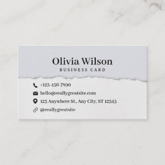 Grey Minimalist modern simple qr business card