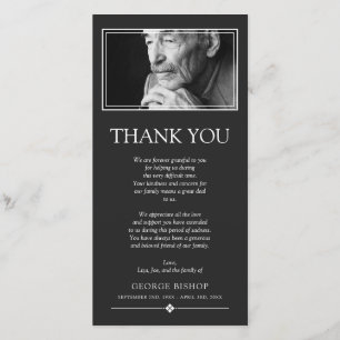 Grey Minimalist Photo   Sympathy Thank You Card
