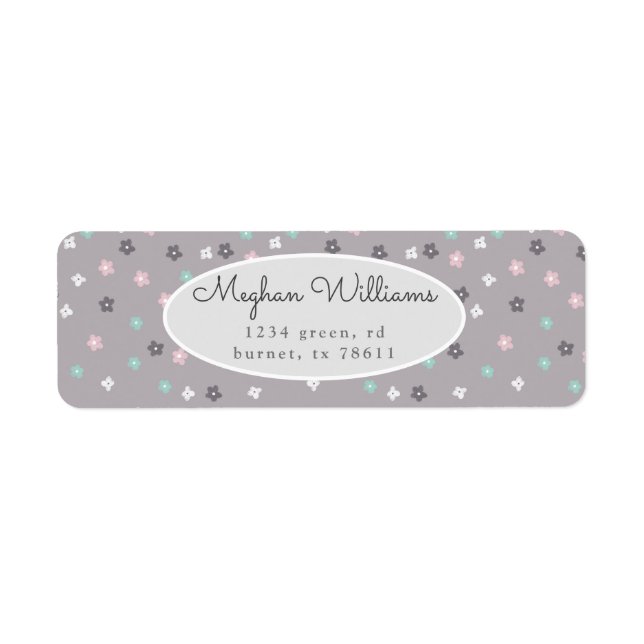 grey minimalist spring floral return address (Front)