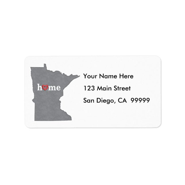 Grey MINNESOTA Home & Open Heart Label (Front)
