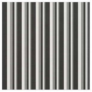 Grey, Mint Cream & Black Coloured Striped Pattern Fabric