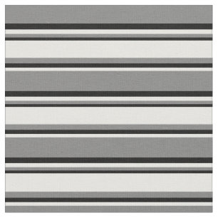 Grey, Mint Cream & Black Coloured Stripes Fabric
