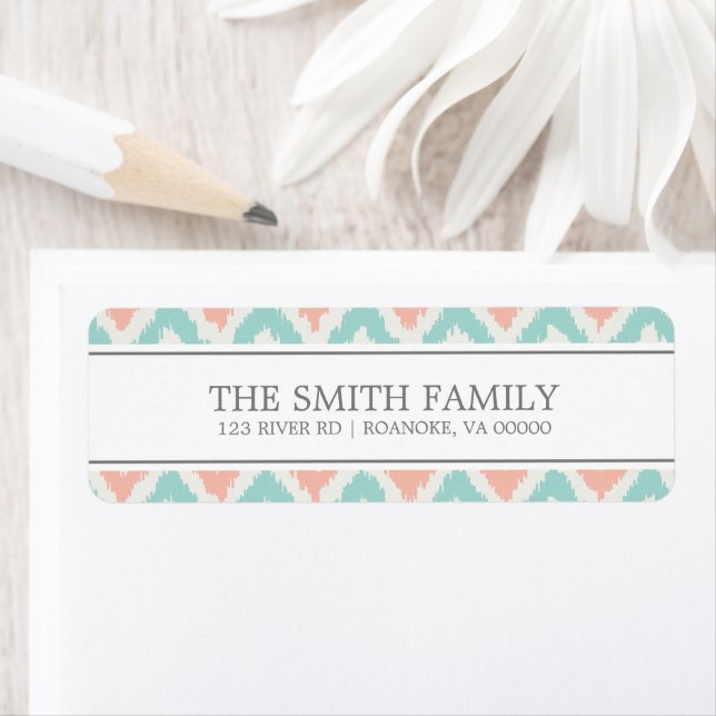 Grey Mint Peach Zigzag Tribal Pattern (Insitu)