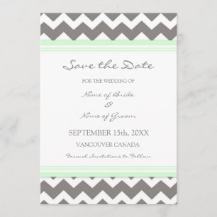 Grey MInt Wedding Save the Date Card