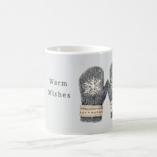 Grey Mittens Warm Wishes Coffee Mug