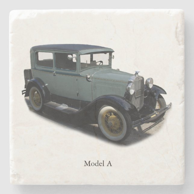 grey Model A stone coaster (Front)