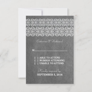 Grey Modern Bohemian RSVP Card