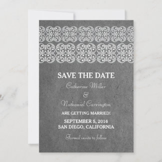 Grey Modern Bohemian Save the Date Invite