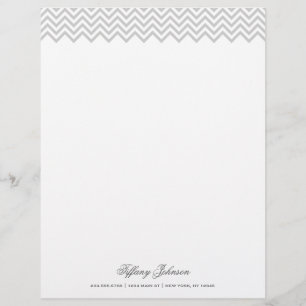 Grey Modern Chevron Border Letterhead
