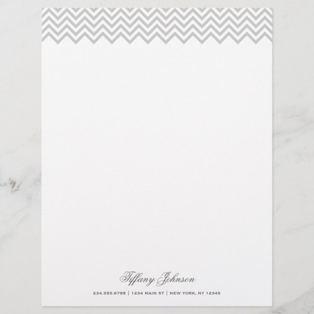Grey Modern Chevron Border Letterhead (Front)