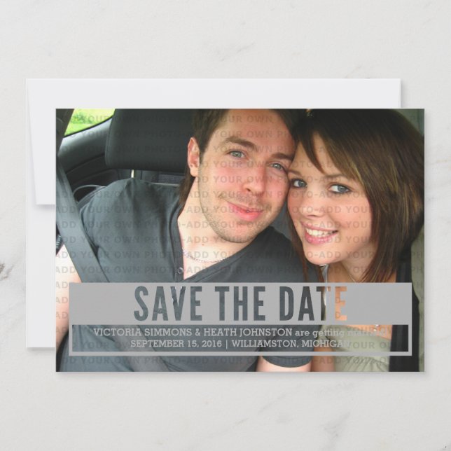 Grey Modern Cut Out Save the Date Invite (Front)