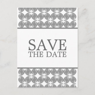 Grey Modern Deco Save the Date Postcard