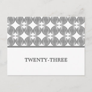 Grey Modern Deco Table Number Postcard