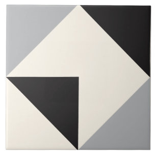 Grey Modern Geometric Shape Pattern Tile
