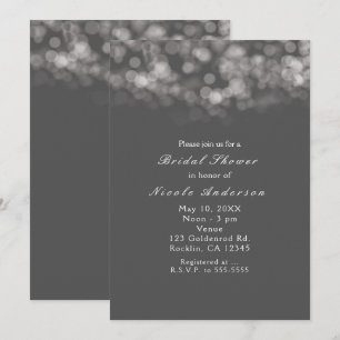 Grey Modern Minimal Lights Chic Party Invitations