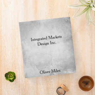 Grey Modern Minimalist Executive Your Name Binder