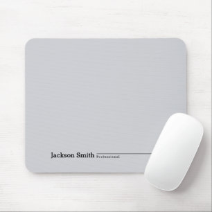 Grey modern minimalist personalized name mouse pad