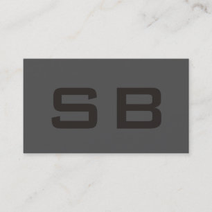 Grey Modern Monogram Standard Business Card