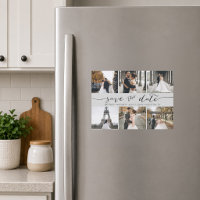 Grey Modern Photo Collage Save the Date