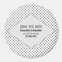 Grey Modern Polka Dots Save the Date