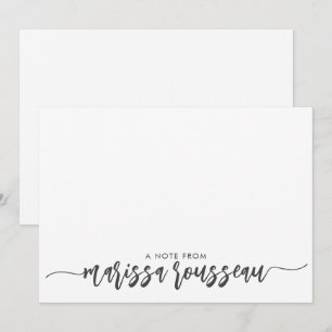 Grey Modern Script Name Personalized A Note From Card