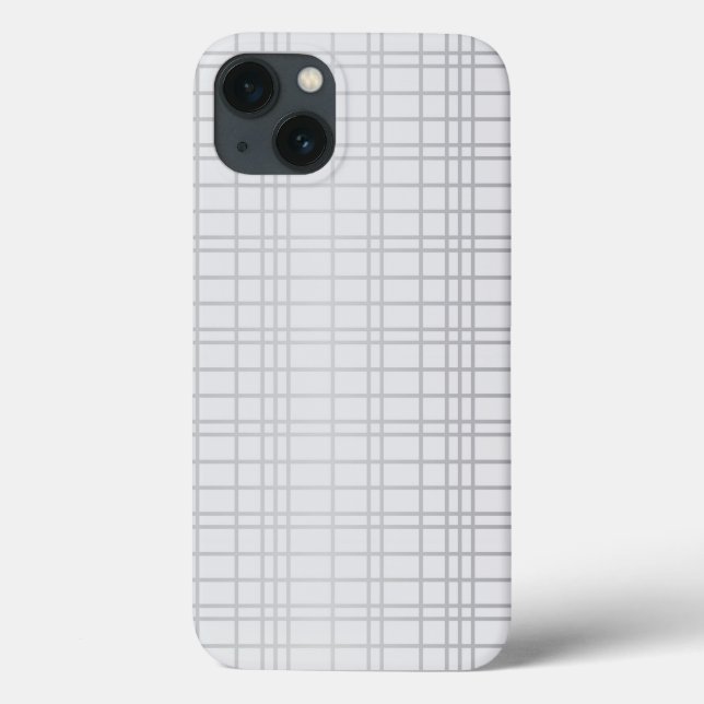 Grey, modern, simple, cool, trendy grid lines Case-Mate iPhone case (Back)