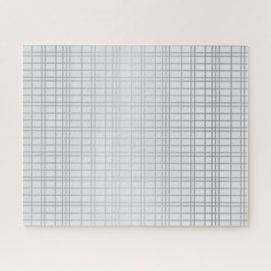 Grey, modern, simple, cool, trendy grid lines jigsaw puzzle