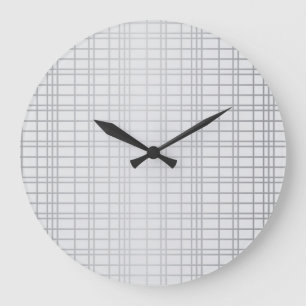 Grey, modern, simple, cool, trendy grid lines large clock
