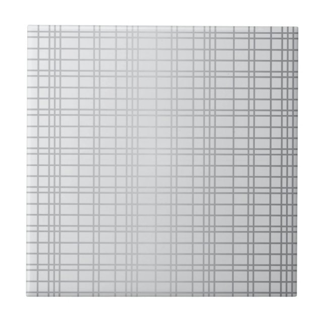 Grey, modern, simple, cool, trendy grid lines tile (Front)