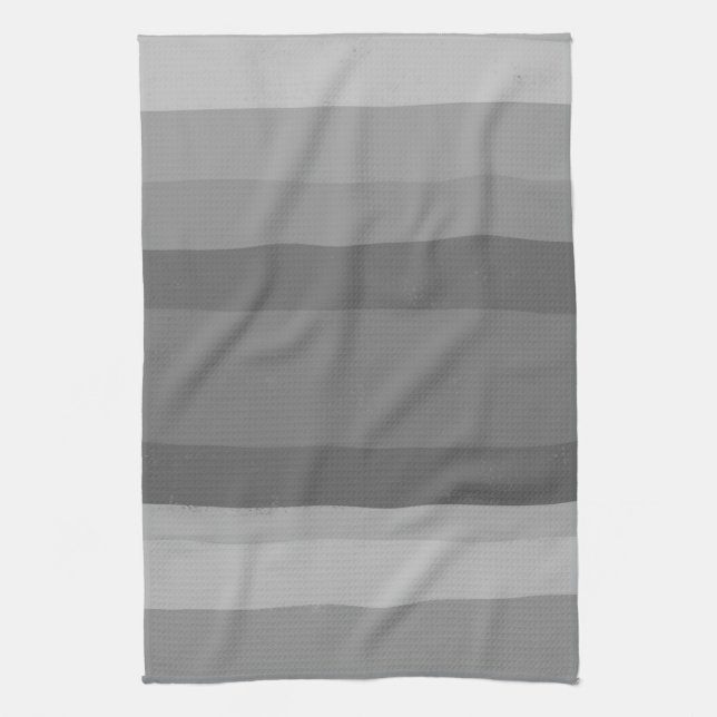 Grey Modern Simple Stripes Pattern Kitchen Towel (Vertical)