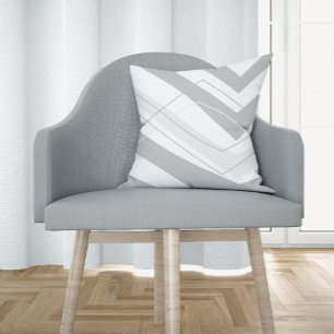 Grey Modern Square Throw Pillow
