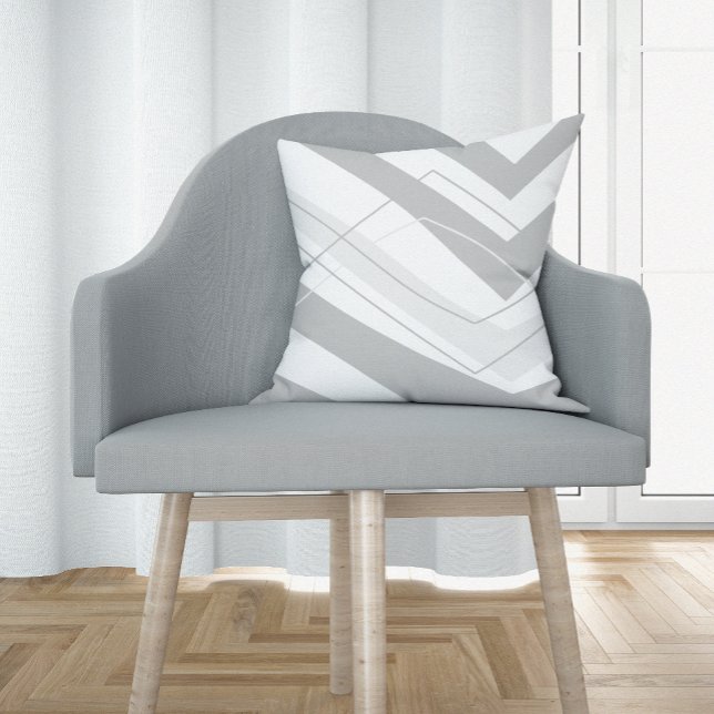 Grey Modern Square Throw Pillow (Creator Uploaded)