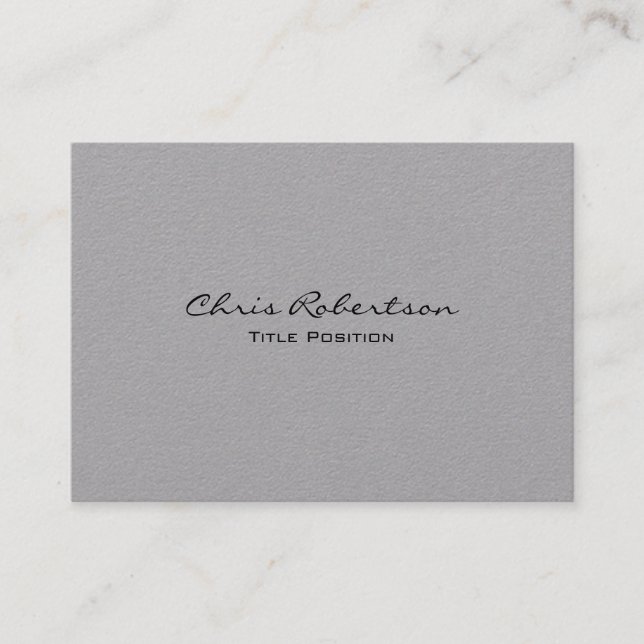 Grey Modern Trendy Charming Minimalist Business Card (Front)