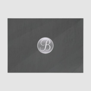 Grey Modern Watercolor Minimal Monogram Initial Tissue Paper