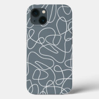 Grey Modern Wavy Lines Pattern