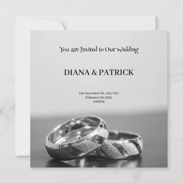 Grey Modern Wedding Invitation (Front)