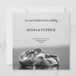 Grey Modern Wedding Invitation