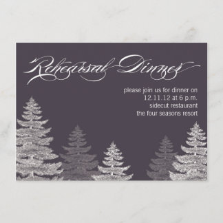 Grey Modern Winter Rehearsal Dinner Invitation