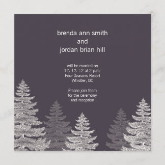 Grey Modern Winter Wedding Invitation Cards