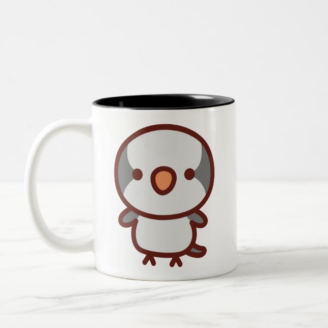 grey Monk parakeet Two-Tone Coffee Mug (Left)