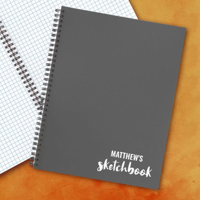 Grey Monogram Artist Sketchbook Notebook (Creator Uploaded)