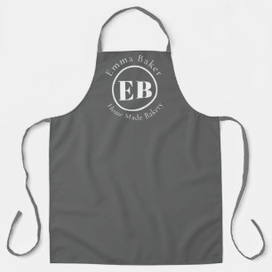 Grey Monogram Chef Apron Personalized Logo