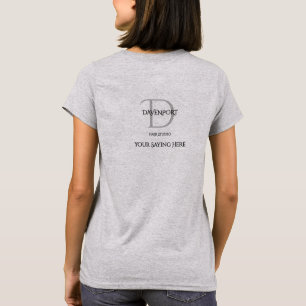 Grey Monogram Hair Salon Staff T-Shirt