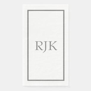 Grey Monogram Initials Custom Name Event 2023 Napkin