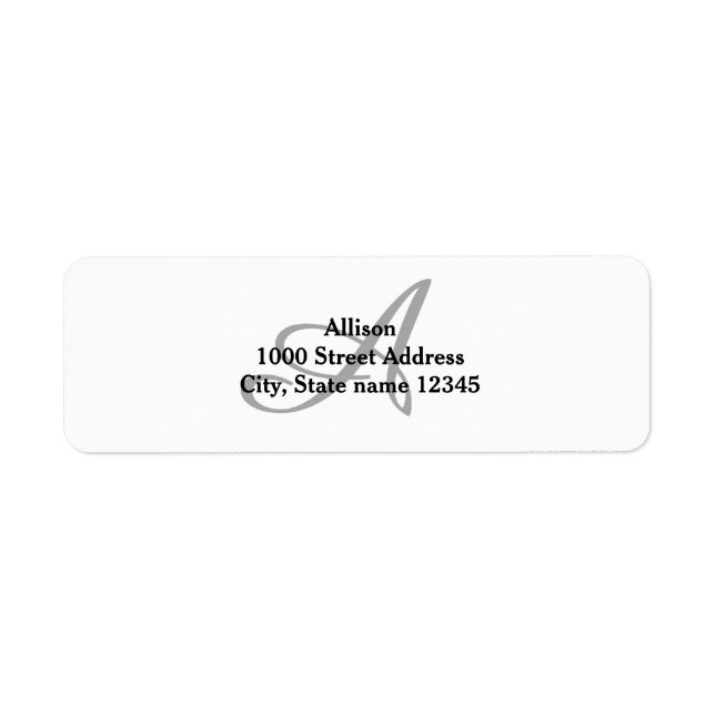 Grey Monogram Return Address (Front)