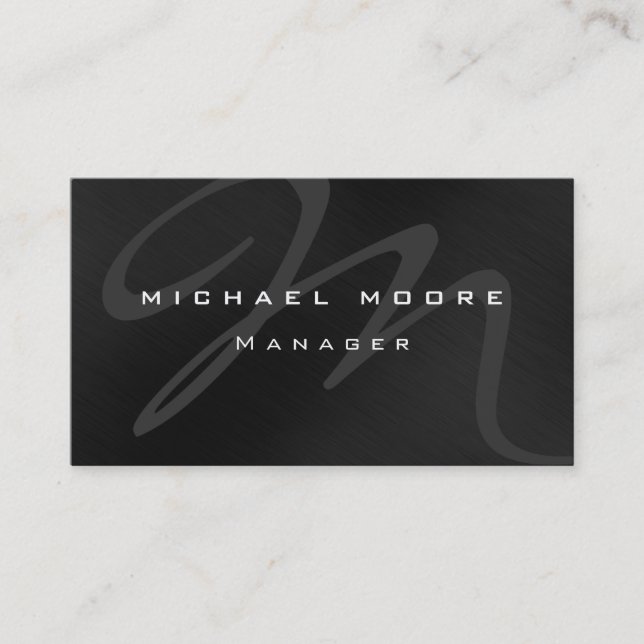 Grey Monogram Unique Attractive Business Card (Front)
